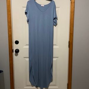 Pink Lily XL Set Yourself Free Light Blue Maxi T-Shirt Dress